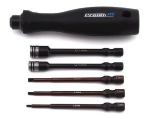 ProTek RC  5-Piece 1/4" Drive Hex & Nut Driver Set (1.5, 2.0, 2.5mm Hex & 5.5, 7mm Nut Driver)